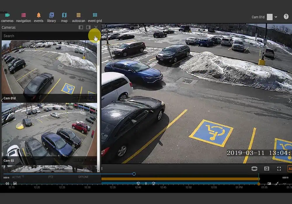 Mobile surveillance trailer video shows solar security cameras monitoring parking lot security.